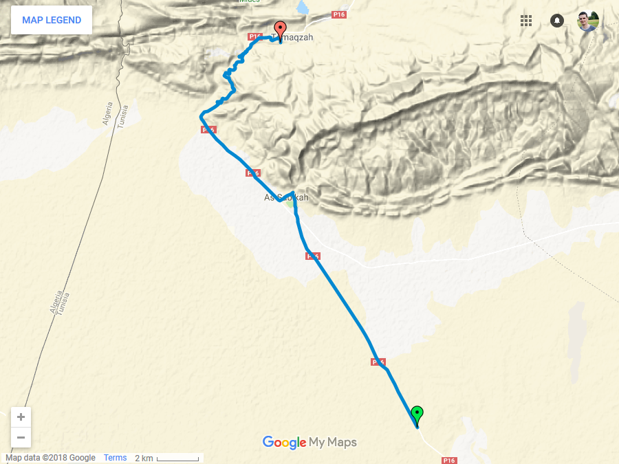 Zemljevid poti opravljene poti drugega dne