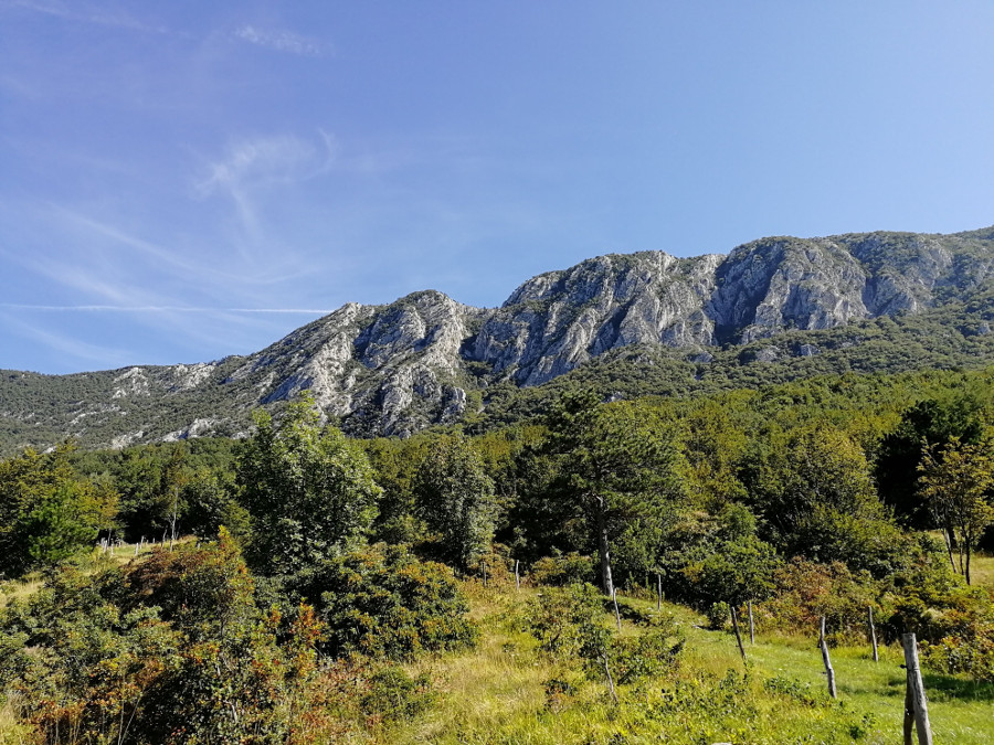 Pogled proti pogorju Nanosa iz bližine Mlak